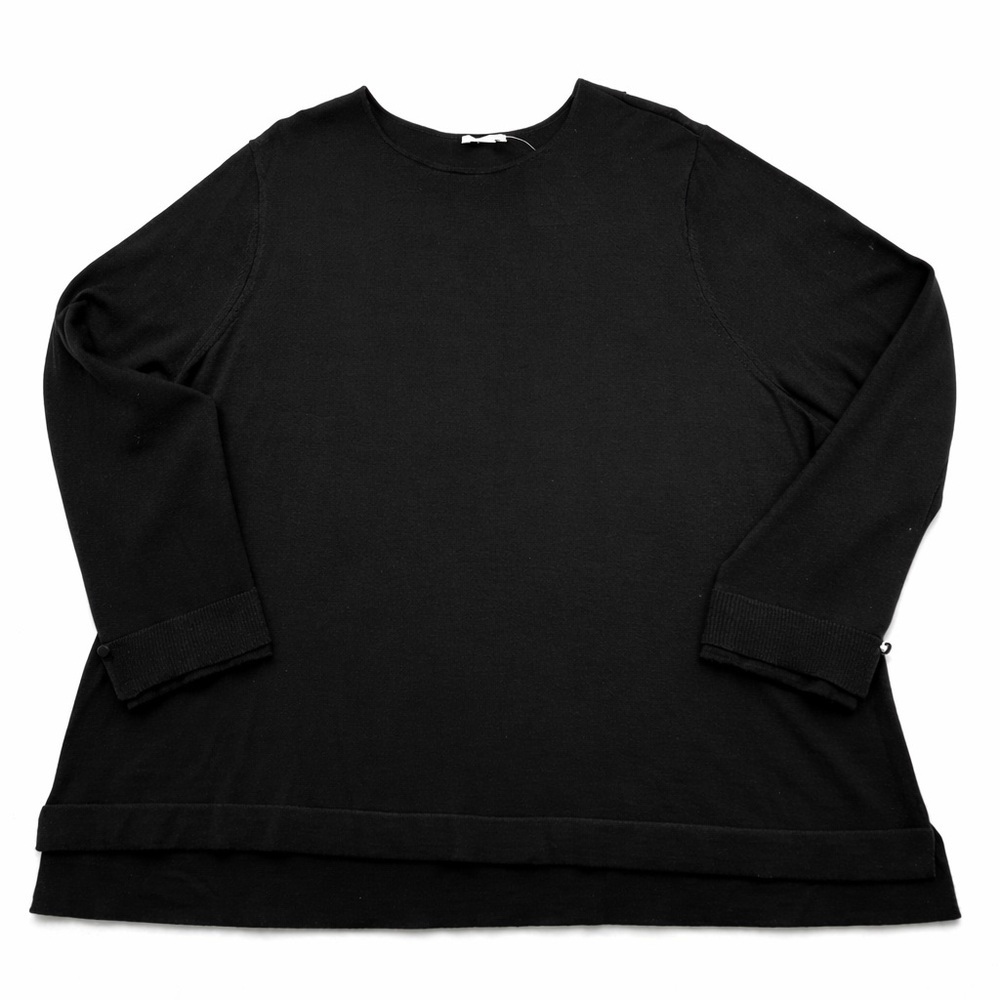 J. Jill Merino Wool Sweater Tunic Washable Knit Black 3X NWT Minimalist Luxe